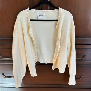 Cream Pearl-Embellished Women's Sweater